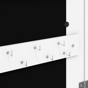 vidaXL vidaXL Szafka ścienna na biżuterię, z lustrem i LED, biała 10