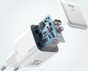 Ładowarka Usams USAMS Ład. siec. 1xUSB-C PD30W 3A (only head) PD3.0 Fast Charging purpurowy/purple X-ron Series CC186TC03 (US-CC186) 5