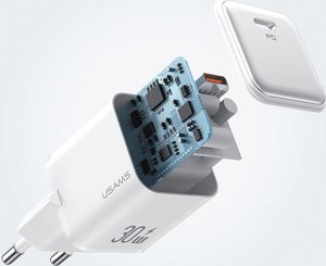 Ładowarka Usams USAMS Ład. siec. 1xUSB-C PD30W 3A (only head) PD3.0 Fast Charging purpurowy/purple X-ron Series CC186TC03 (US-CC186) 10