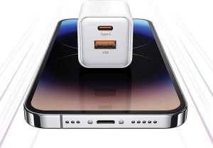 Ładowarka Usams USAMS Ład. siec. 1xUSB+1xUSB-C PD30W 3A (only head) PD3.0 Fast Charging purpurowy/purple X-ron Series CC189TC03 (US-CC189) 16