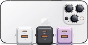 Ładowarka Usams USAMS Ład. siec. 1xUSB+1xUSB-C PD30W 3A (only head) PD3.0 Fast Charging purpurowy/purple X-ron Series CC189TC03 (US-CC189) 2