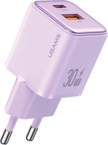 Ładowarka Usams USAMS Ład. siec. 1xUSB+1xUSB-C PD30W 3A (only head) PD3.0 Fast Charging purpurowy/purple X-ron Series CC189TC03 (US-CC189) 8