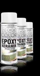 DECO COLOR Biała farba ceramiczna spray do wanien umywalek agd  Epoxy Keramik 2