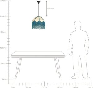 Lampa wisząca Beliani Lampa wisząca naturalna z niebieskim MILAGRO 6