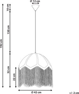Lampa wisząca Beliani Lampa wisząca naturalna z niebieskim MILAGRO 7