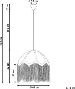 Lampa wisząca Beliani Lampa wisząca naturalna z niebieskim MILAGRO 8