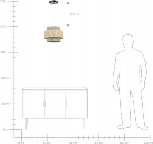 Lampa wisząca Beliani Lampa wisząca papierowa naturalna z zielonym PALBRA 14