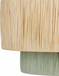 Lampa wisząca Beliani Lampa wisząca papierowa naturalna z zielonym PALBRA 19