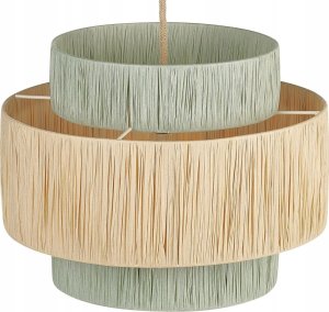 Lampa wisząca Beliani Lampa wisząca papierowa naturalna z zielonym PALBRA 3