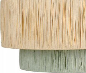 Lampa wisząca Beliani Lampa wisząca papierowa naturalna z zielonym PALBRA 4