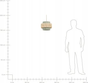 Lampa wisząca Beliani Lampa wisząca papierowa naturalna z zielonym PALBRA 7