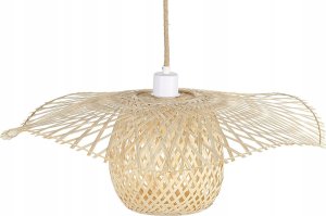 Lampa wisząca Beliani Lampa wisząca papierowa naturalna z zielonym PALBRA 9