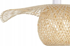 Lampa wisząca Beliani Lampa wisząca papierowa naturalna z zielonym PALBRA 10