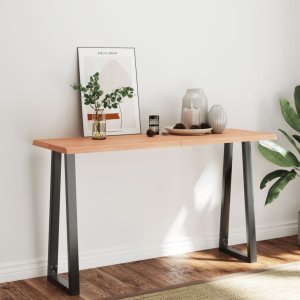 vidaXL vidaXL Blat, jasnobrązowy 140x50x(2-4)cm drewno z naturalną krawędzią 3