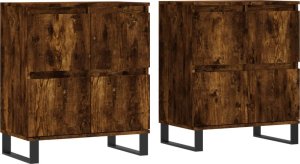 vidaXL vidaXL Szafki, 2 szt., przydymiony dąb, materiał drewnopochodny 2