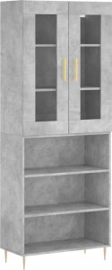 vidaXL vidaXL Witrynka, szarość betonu 69,5x34x180 cm materiał drewnopochodny 2