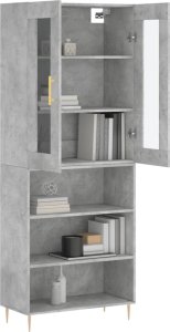 vidaXL vidaXL Witrynka, szarość betonu 69,5x34x180 cm materiał drewnopochodny 3