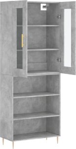 vidaXL vidaXL Witrynka, szarość betonu 69,5x34x180 cm materiał drewnopochodny 4