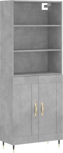 vidaXL vidaXL Witrynka, szarość betonu 69,5x34x180 cm materiał drewnopochodny 2