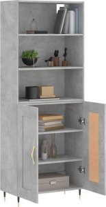 vidaXL vidaXL Witrynka, szarość betonu 69,5x34x180 cm materiał drewnopochodny 3