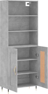 vidaXL vidaXL Witrynka, szarość betonu 69,5x34x180 cm materiał drewnopochodny 4