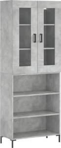 vidaXL vidaXL Witrynka, szarość betonu 69,5x34x180 cm materiał drewnopochodny 2