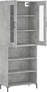 vidaXL vidaXL Witrynka, szarość betonu 69,5x34x180 cm materiał drewnopochodny 4