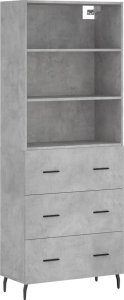 vidaXL vidaXL Witrynka, szarość betonu 69,5x34x180 cm materiał drewnopochodny 2