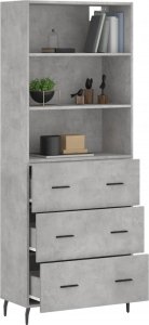 vidaXL vidaXL Witrynka, szarość betonu 69,5x34x180 cm materiał drewnopochodny 3