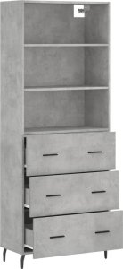 vidaXL vidaXL Witrynka, szarość betonu 69,5x34x180 cm materiał drewnopochodny 4