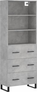 vidaXL vidaXL Witrynka, szarość betonu 69,5x34x180 cm materiał drewnopochodny 2