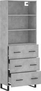 vidaXL vidaXL Witrynka, szarość betonu 69,5x34x180 cm materiał drewnopochodny 4