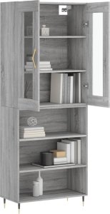 vidaXL vidaXL Witrynka szary dąb sonoma 69,5x34x180cm materiał drewnopochodny 3