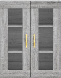 vidaXL vidaXL Witrynka szary dąb sonoma 69,5x34x180cm materiał drewnopochodny 6