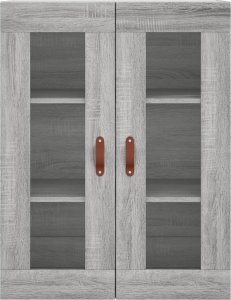 vidaXL vidaXL Witrynka szary dąb sonoma 69,5x34x180cm materiał drewnopochodny 6