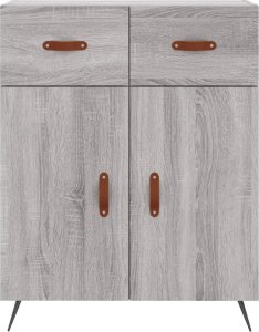 vidaXL vidaXL Witrynka szary dąb sonoma 69,5x34x180cm materiał drewnopochodny 8