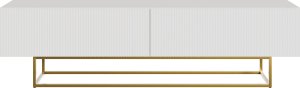 Selsey Szafka RTV Veldio 175 cm Biała na złotych nogach 4
