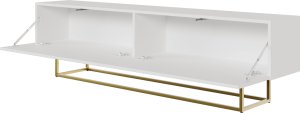 Selsey Szafka RTV Veldio 175 cm Biała na złotych nogach 5