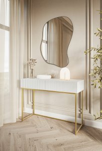 Selsey Toaletka Veldio 110 cm Biała ze złotymi nogami 2