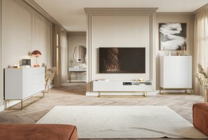 Selsey Toaletka Veldio 110 cm Biała ze złotymi nogami 3