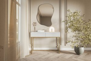 Selsey Toaletka Veldio 110 cm Biała ze złotymi nogami 5