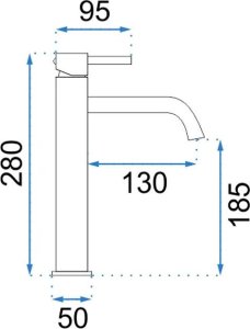 Bateria umywalkowa Rea Bateria umywalkowa Rea Lungo czarna metaliczna Wysoka 4