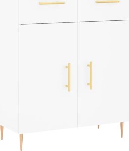 vidaXL vidaXL Witrynka, biała, 69,5x34x180 cm, materiał drewnopochodny 7