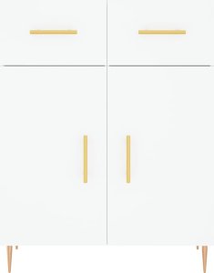 vidaXL vidaXL Witrynka, biała, 69,5x34x180 cm, materiał drewnopochodny 8