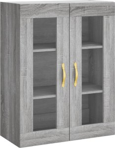 vidaXL vidaXL Witrynka szary dąb sonoma 69,5x34x180cm materiał drewnopochodny 5