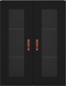 vidaXL vidaXL Witrynka, czarna, 69,5x34x180 cm, materiał drewnopochodny 6