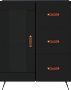 vidaXL vidaXL Witrynka, czarna, 69,5x34x180 cm, materiał drewnopochodny 8