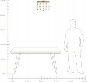 Lampa sufitowa Beliani Lampa sufitowa LED metalowa złota YOWAKA 4