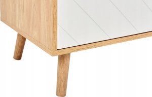 Beliani Szafka dwudrzwiowa jasne drewno z białym BRISTOW 4