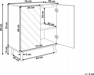 Beliani Szafka dwudrzwiowa jasne drewno z białym BRISTOW 7